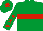 Silk - Emerald green, red hoop, red stars on sleeves, red star on cap