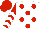 Silk - White, red dots, red sleeves, white chevrons, red cap