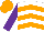 Silk - White, orange chevrons, purple sleeves, orange cap
