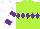 Silk - Lime green, purple diamond hoop, purple hoops on white sleeves, white cap