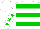 Silk - White,red,white,green horizontal stripes,white sleeves,green stars,cap