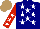 Silk - Navy, white stars,red sleeves,white stars, light brown cap