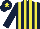 Silk - Dark blue and yellow stripes, dark blue sleeves, dark blue cap, yellow star