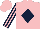 Silk - Pink, Dark Blue diamond, striped sleeves