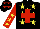 Silk - Black,red cross, yellow stars, red sleeve, yellow stars, black cap, red stars