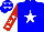 Silk - Blue, white star, red sleeves, white stars, blue cap, white stars