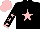 Silk - Black, pink star, black sleeves, pink stars sleeves, pink cuffs, pink cap