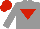 Silk - Gray, red inverted triangle, red cap