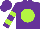 Silk - Purple, lime ball, lime bars on sleeves, purple cap