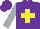 Silk - Purple, yellow cross, silver sleeves