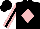 Silk - Black, pink diamond, black stripe on pink sleeves, black cap