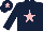 Silk - dark blue, pink star, pink star on cap