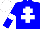 Silk - Blue, white cross of lorraine, white armlets, white cap