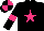 Silk - black, neon pink star and armlets, quartered cap