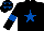 Silk - Black, royal blue star, armlets and stars on cap