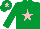 Silk - Emerald green, pink star, pink star on cap