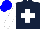 Silk - dark blue, white cross, white arms, blue cap