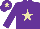 Silk - Purple, beige star and star on cap