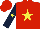 Silk - red, yellow star, dark blue sleeves, yellow star on red cap