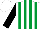 Silk - White, emerald green stripes, black sleeves, white cap