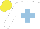 Silk - White, light blue cross, yellow cap