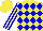 Silk - Yellow, blue diamonds, striped sleeves, yellow cap