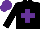 Silk - black, purple cross, purple cap