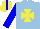 Silk - Light blue, yellow maltese cross, blue sleeves, yellow cap, blue stripe