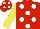 Silk - Red, white spots, yellow sleeves, red cap, white spots
