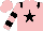 Silk - Pink, black star, black epaulets, hooped sleeves, pink cap