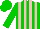 Silk - green, pink stripes, green sleeves and cap