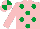 Silk - Pink, emerald green spots, quartered cap