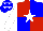 Silk - Red,blue quartered, white star, sleeves blue, white stars, cap blue, white stars