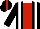 Silk - Black,white braces,red stripe,sleeves,white cuffs,collar,black cap,red stripe