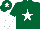 Silk - Dark green, white star, halved sleeves and star on cap