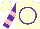 Silk - Cream, purple circle, blue and pink hoops on purple sleeves, cream cap