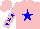 Silk - Pink, blue star, blue stars on sleeves, blue star on pink cap