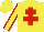 Silk - Yellow body, red cross of lorraine, yellow arms, red seams, yellow cap