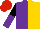 Silk - Purple,gold halved,black sleeves,purple halved,red cap