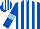 Silk - Royal blue, white stripes, light blue hoop on sleeves, royal blue cap, white stripes
