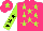 Silk - Shocking pink,lime stars, lime sleeves, black stars, shocking pink cap,lime star