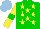 Silk - Green, yellow stars, yellow sleeves, green armlets, light blue cap