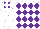 Silk - White, purple diamonds, white arms, white cap, purple diamonds