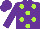 Silk - Purple, lime dots