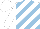 Silk - White, light blue diagonal stripes