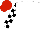 Silk - White, black blocks on sleeves, red cap