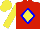 Silk - Red, yellow diamond, blue diamond frame, yellow sleeves, cap red