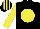 Silk - Black, yellow spot, sleeves black, yellow chevrons (two), cap black, yellow stripes