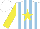 Silk - White, light blue stripes, yellow star, sleeves white, yellow cuffs, cap yellow