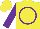 Silk - Yellow, purple circle, purple sleeves, yellow cap